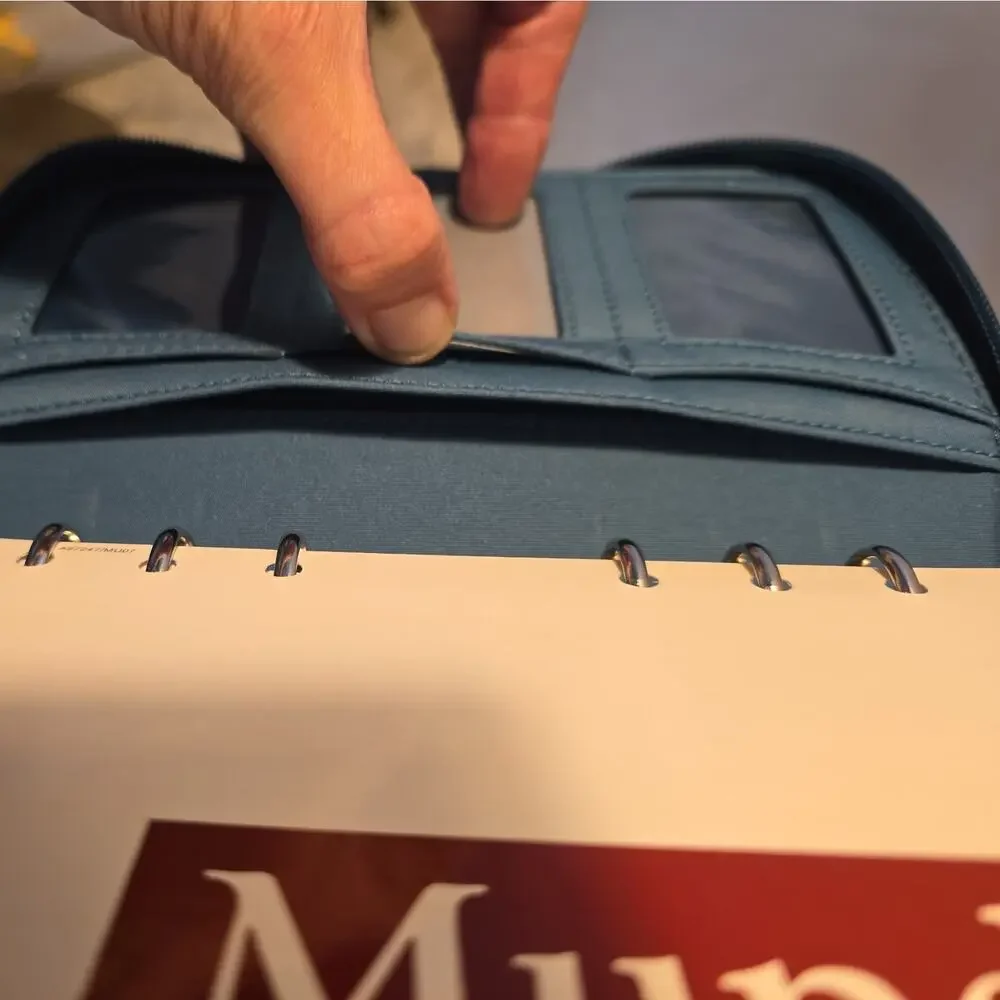 Mundi Mundex Daily Planner Organizer with Card Slots leather like teal accordion